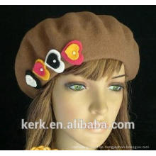 2015 neue Plüsch Winter Angora benutzerdefinierte braune Baskenmützen Hüte für Damen